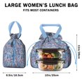thumbnail image 5 of Paisley Pattern Drawstring Lunch Bag Women - Drawstring Lunch Bag Insulated for Work Office - Stain-Resistant Large Lunchbags for Women with Multi-Pockets, 5 of 6
