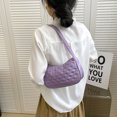 thumbnail image 4 of Bolso de hombro con hilo bordado de rombos Ins para mujer, Bolso acolchado coreano (púrpura), 4 of 6