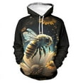 thumbnail image 3 of Sudadera con capucha con estampado de abejas en forma de panal para hombre, remeras con estampado de abejas en 3D, novedad en sudaderas con capucha, ropa de mujer, moda Harajuku y2k, 3 of 5