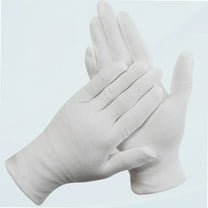 12 Pairs XL White Cotton Gloves for Hand Spa Inspection and Jewelry Eczema Cosmetic Moisturizing Dry Cosmetic