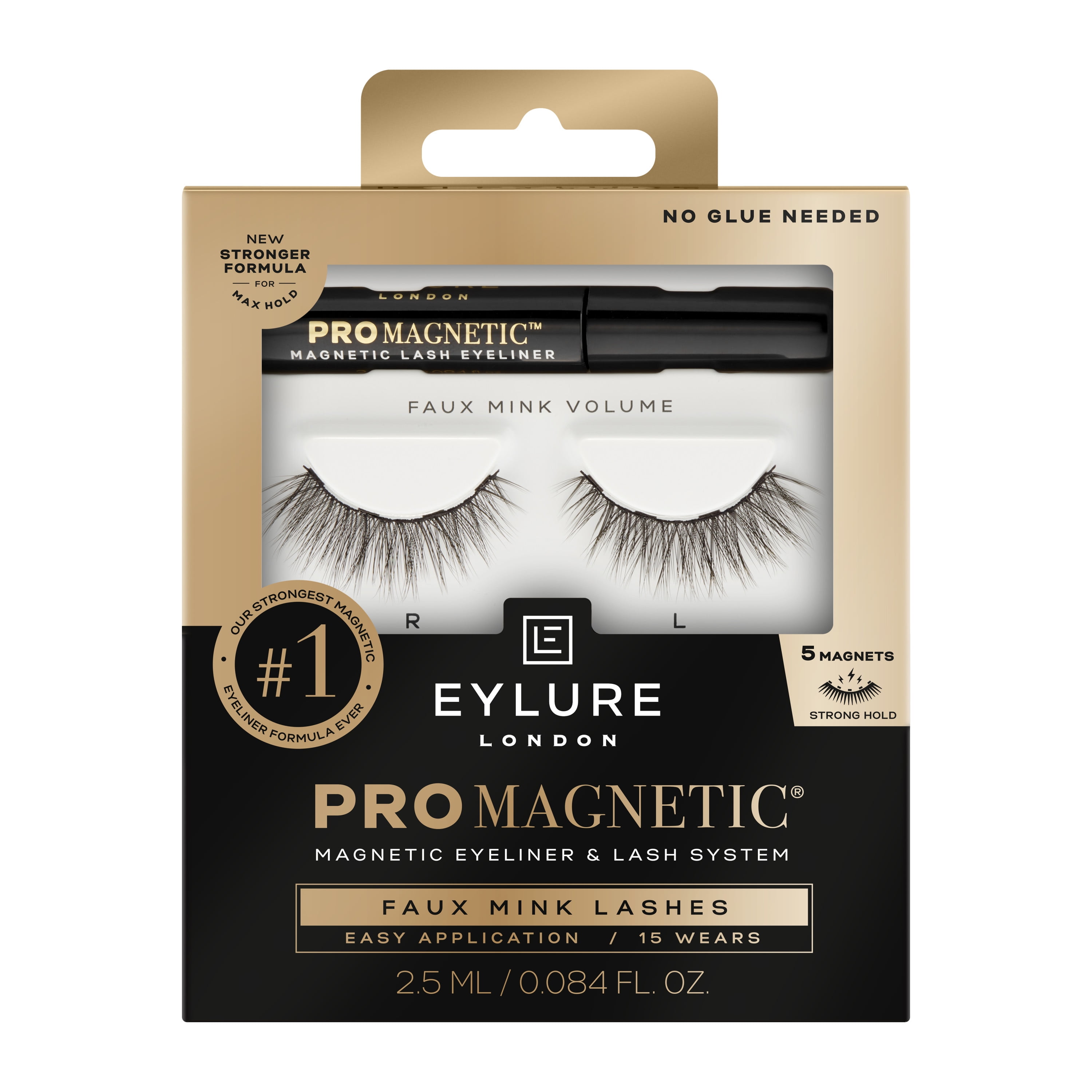 Eylure PROMAGNETIC Eyeliner & Lash Kit, Faux Mink Volume, Black