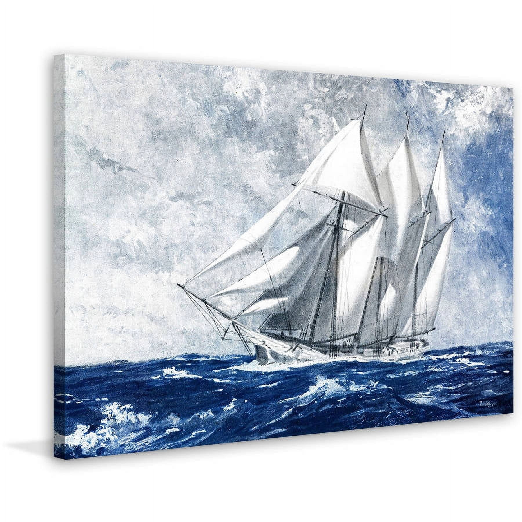 "Choppy Sea" Painting Print on Wrapped Canvas