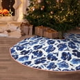 thumbnail image 6 of KLL Blue Ink Flowers Christmas Tree Skirt 30" ,Party Decorations Farmhouse for Christmas Decorations Holiday Party, 6 of 6