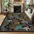 thumbnail image 2 of Hasoo Black 5x7 Jungle Rugs for Living Room Washable Non Slip Forest Anmial Print Bedroom Indoor Modern Carpet, 2 of 5