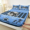 thumbnail image 3 of Homewish Rugby Sport Lovers Bed Sheets,Tennessee City Silhouette King Sheets,Blue Gray Sheet Set For Boy,Microfiber Bedroom Decor,4 Pieces, 3 of 7