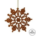 thumbnail image 2 of Vickerman 4" Burnished Orange Glitter Snowflake Christmas Ornament, 24 per Box, 2 of 2
