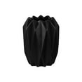 thumbnail image 1 of Benjara BM219094 Ribbed Design Ceramic Vase with Uneven Lip, Black - Set of 2, 1 of 1
