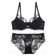 thumbnail image 3 of Ropa interior sexy europea y americana de talla grande para mujer, sujetador de encaje transpirable transparente ultrafino, conjunto de sujetador antiflacidez pequeño con pecho grande, 3 of 5