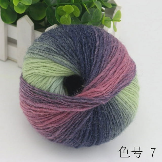 Granjero Gordo Paquete de 2 hilos suaves de arcoíris, 100 % lana, hilo multicolor degradado para tejer a crochet, longitud total de 180 m × 2,392 yardas, 100 g, G
