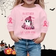 thumbnail image 2 of CUZIBR Little Girls Halloween Crewneck Sweatshirt Pumpkin Ghost Bow Letter Graphic Pullover Long Sleeve Leisure Fall Winter Clothes,Light Pink,3-4 Years, 2 of 4