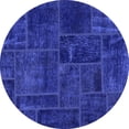 thumbnail image 1 of Ahgly Company Machine Washable Indoor Round Patchwork Blue Transitional Area Rugs, 6' Round, 1 of 4