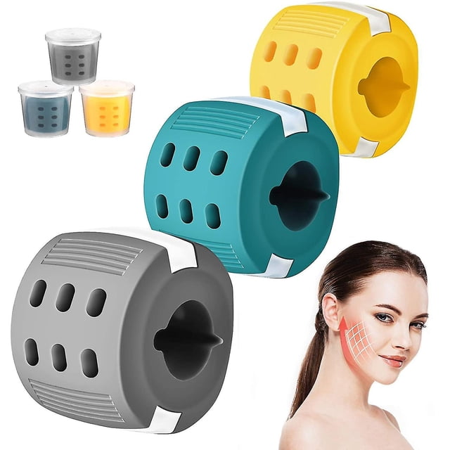 Paquete de 3 ejercitadores de mandíbula YONGSHENG tonificante facial y cuello reductor de mentón doble