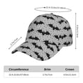 thumbnail image 5 of Kdxio Unisex Bat Pattern Baseball Cap Unisex Washed Classic Adjustable Hat, 5 of 5