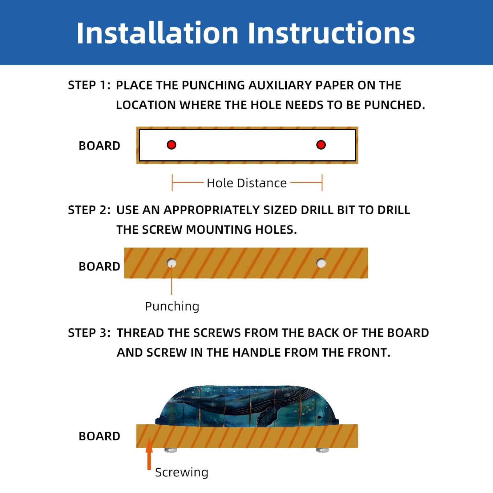 PhooArto 6 Pcs Cup Drawer Pulls, Whale on Wood Board Deeper Ocean Shell Shape Handles Cabinet Knobs for Dresser Cupboard Closet Wardrobe with Screws