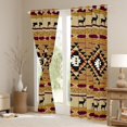 thumbnail image 3 of jejeloiu Aztec Rhombus Triangle Blackout Curtains Set of 2 (52x84 Each),Bohemian Exotic Style Window Curtains,Brown Retro Geometric Curtains and Drapes For Men Women,Microfiber Bedroom Decor, 3 of 6