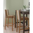 thumbnail image 2 of Brown Ombre Bar Stool Covers Set of 2, Vintage Country Wooden Stretch Washable Bar Chair Covers with Backs, Removable Pub Counter Height Chair Cover for Kitchen Dining Room Cafe, 2 of 7