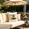 thumbnail image 5 of Pillows for Couch, Honeybee Embroidered Cushion Covers With Poms Tassels Decor Pillow Cases, 5 of 8