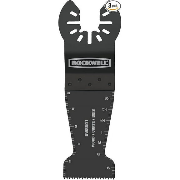 Rockwell RW8901.3 Sonicrafter Oscillating Multitool Wood End Cut Blade (3-Pack), 1-3/8"