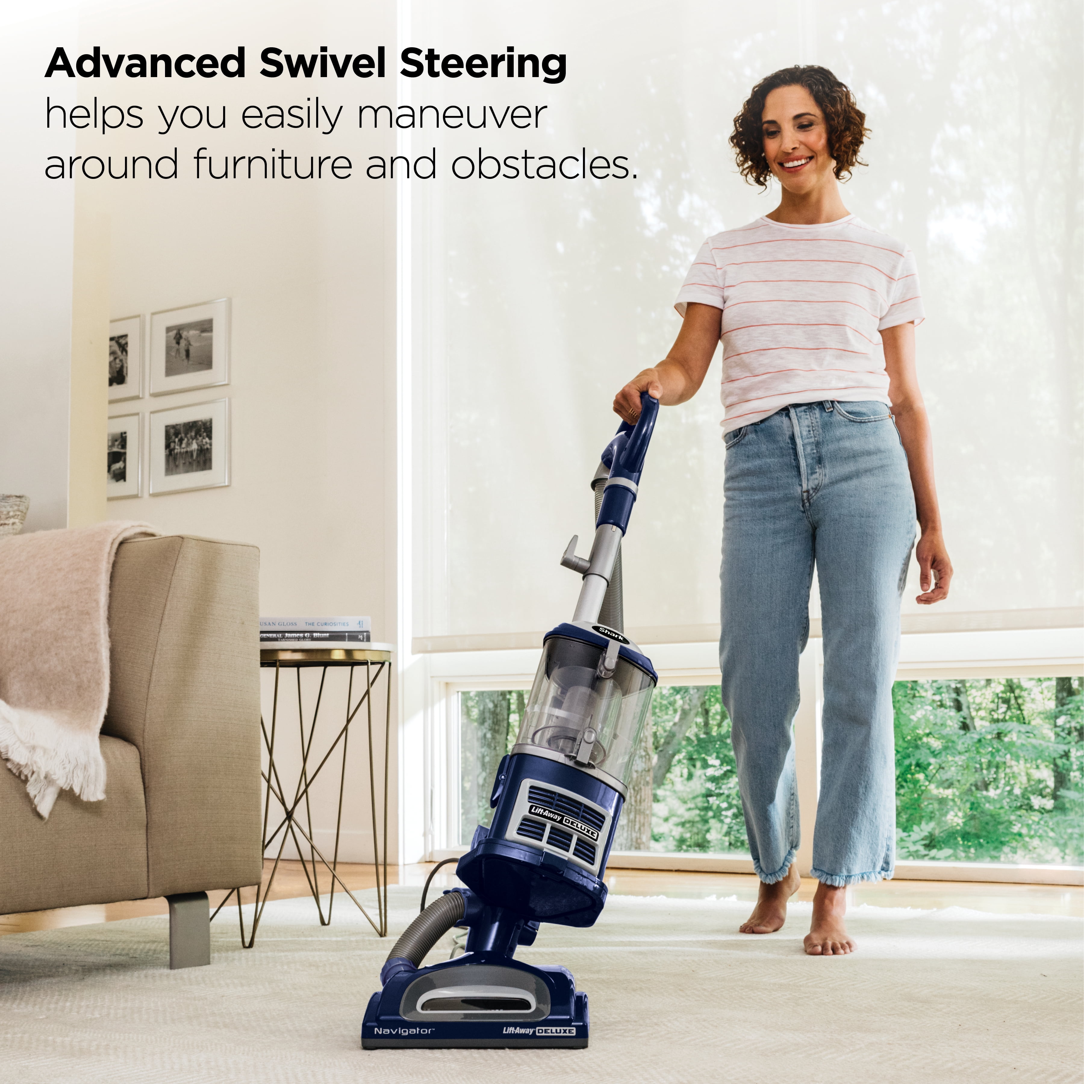 Shark Navigator Lift-Away Deluxe Upright Vacuum, Pet Friendly, Large Dust Cup, Swivel Steering, HEPA Filter, NV360 Blue