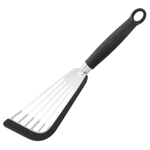 Christmas Clearance Hilingoto Black Stainless Steel Fish Frying Spatula, Silicone Fish Spatula Leakage Spatula Butterfly Spatula Kitchen Steak Spatula Fan Pan Spatula
