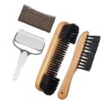 thumbnail image 3 of Billiards Pool Table Rail Brush Set with Felt Sticky Roller, Wooden Cleaning Brush Brown 4PCS, 3 of 8