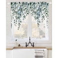 thumbnail image 2 of Green Eucalyptus Leaves Swag Valances for Windows, Summer Botanical Watercolor Rod Pocket Sheer Valances for Large Windows, Swag Toppers Light Filtering for Kitchen Living Room 2 Panels 36''x63'', 2 of 3