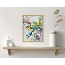 Kate and Laurel Jewel Tone Botanical Abstract Framed Wall Art by The Creative Bunch Studio, 12x16 Natural, Colorful Floral Art for Wall
