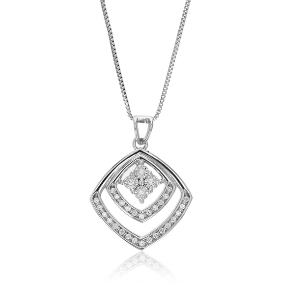 Vir Jewels 1/8 CTTW Lab Grown Diamond Fashion Pendant Necklace in Sterling Silver with Chain For Women