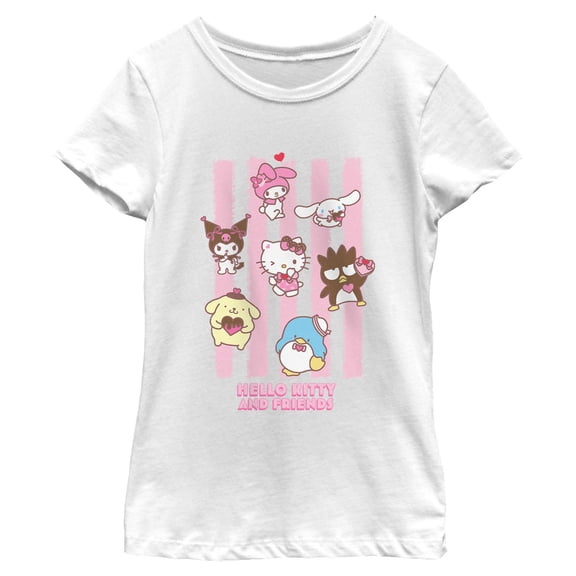 Girls Hello Kitty Stripes and Friends T Shirt