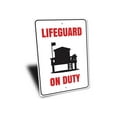 thumbnail image 3 of Lifeguard on Duty Novelty Sign, Metal Wall Decor - 10x14 inches, 3 of 4