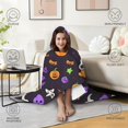 thumbnail image 4 of Wearable Blanket,Cute Halloween Icons Pattern Hooded Wearable Flannel Blanket for Adults & Teens,Winter Poncho Shawl Wrap Cape Cozy Anti-Pill,60"x80", 4 of 5
