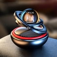 thumbnail image 3 of Xecvkr Solar Rotating Car Perfume Aluminum Alloy Suspension Decorative Car Air Freshener Scent Diffuser Circular Geometric Sun Powered Odor Eliminator 2.6x2.6in 1pc, 3 of 5
