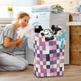 thumbnail image 5 of Yayeee Freestanding Laundry Hamper with Handle Collapsible Large Storage Basket for Clothes, Pink and Purple Plaid Pattern, 5 of 7