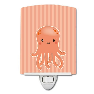 Caroline's Treasures BB7123CNL Octopus Ceramic Night Light, 6x4x3", multicolor