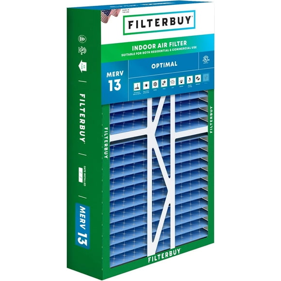 Filterbuy 16x25x5 MERV 13 Pleated HVAC AC Furnace Air Filters for Amana, Coleman, Goodman, Maytag, York, and More (1-Pack)