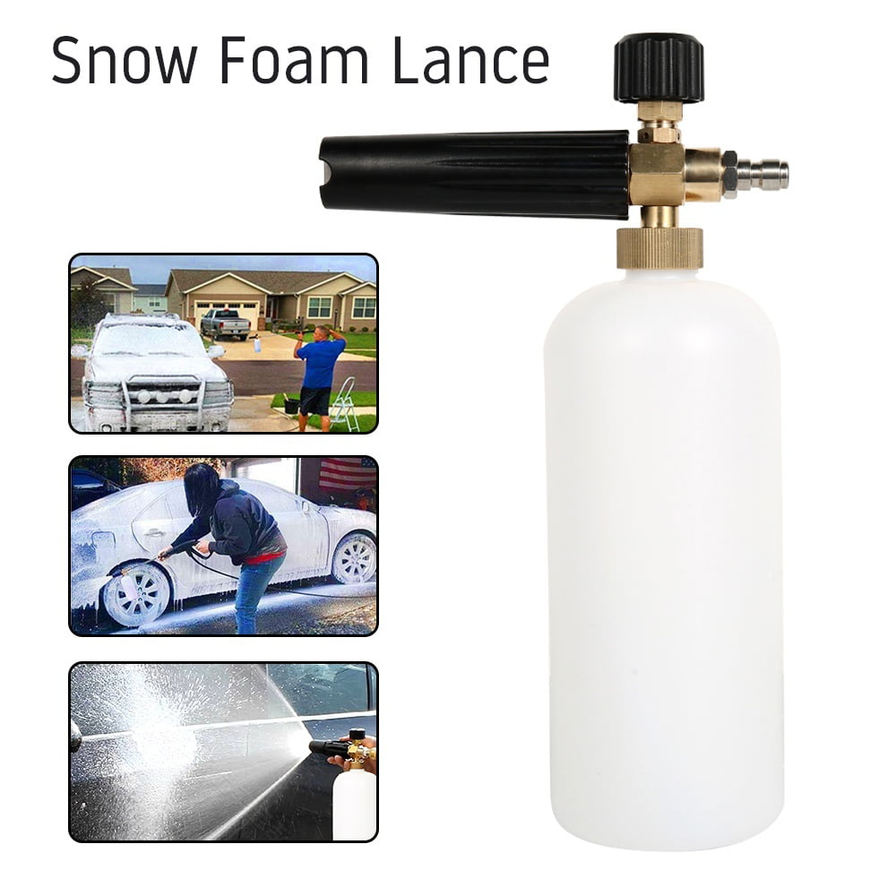 1/4" Snow Foam Washer Gun Car Wash Soap Lance Cannon Spray Pressure Jet Bottle 