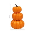 thumbnail image 3 of Fall Pumpkin Stack Decor, 3 Tier Resin Look Plastic Pumpkin Ornament, Tabletop Decor for Mantel Tiered Tray, 3 of 6