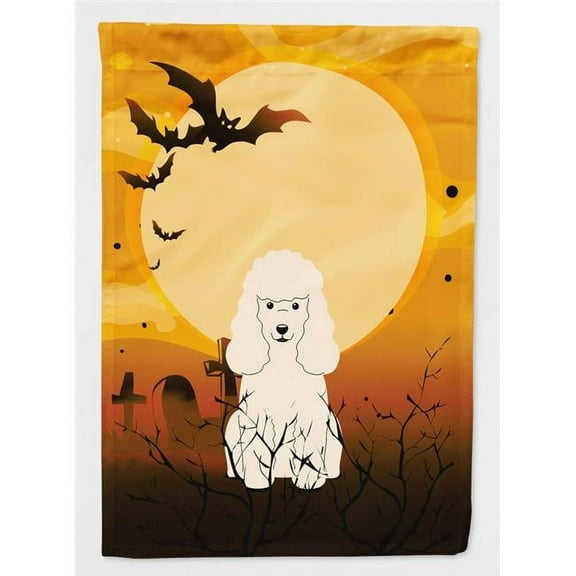 Caroline's Treasures BB4336GF Halloween Poodle White Flag Garden Size , Small, multicolor