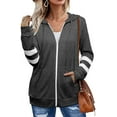 thumbnail image 2 of Womens Active Long Sleeve Zip Up Hoodies with Pocket Hooded Sweatshirts S-2XL, 2 of 7