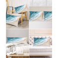 thumbnail image 6 of Long Body Pillowcase, Summer Nautical Seaside Ocean Silk Pillow Cases for Hair and Skin with Zipper, Blue Teal Beach Coastal Soft Breathable Cooling Pillow Cover for Women, 20 x 54 Inches, 6 of 6