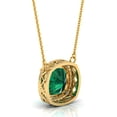 thumbnail image 3 of Cushion Square Solitaire Emerald Gold Plated Pendant Engagement Gift For Cousin || Ali Baba Jewellery, 3 of 5