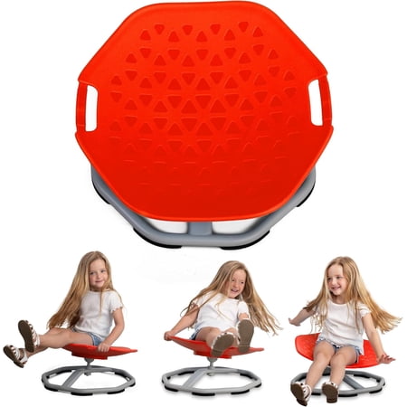 Special Supplies Sensory Spin Chair for Kids - Comfortable - Versatile Floor Chair for Playroom, Bedroom, or Nursery - Red