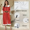 thumbnail image 6 of Yuyamidu Santa Claus Long Bath Robe Christmas Robes Nightgowns for Women Size 2XL Red Long Sleeve Zippered Bathrobes Ladies Pajama House Coat Comfy Robe, 6 of 7