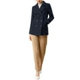 thumbnail image 3 of MODA NOVA Juniors Notched Lapel Double-Breasted Pocket Mid Thigh Overcoat, 3 of 7