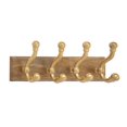 thumbnail image 1 of Deco 79 68990 Aluminum and Wood Wall Hook Rack, 24" x 8", Brown/Gold, 1 of 1