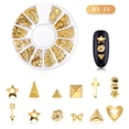 thumbnail image 1 of Visland 3D Nail Art Metal Rivets Studs Charms Decoration, Gold Nail Art Decals, Punk Star Moon Jewelry Studs Nail Design Supplies Fingernails & Toenails Tips Manicure Accessories for Women,1 Boxes, 1 of 6