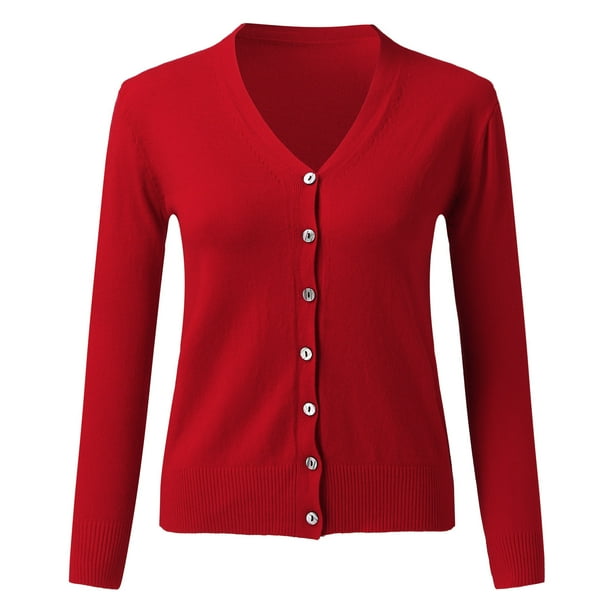 Red cardigan sweater discount