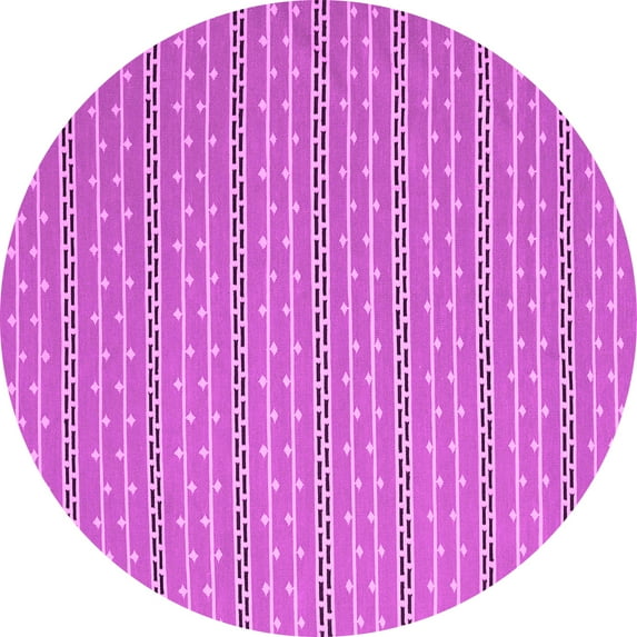 Ahgly Company Indoor Round Abstract Pink Contemporary Area Rugs, 3' Round