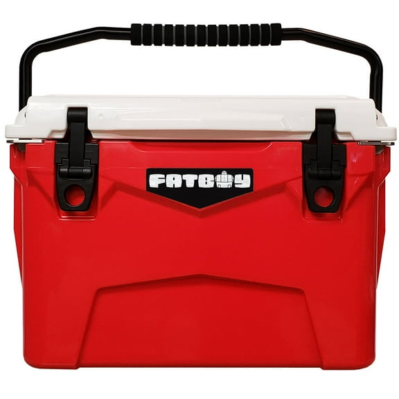 Fatboy 20 Quart Roto Molded Hard Sided Cooler Red White