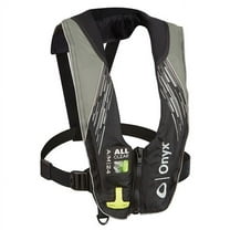 Onyx Outdoor A & M-24 Series All Clear Automatic, Manual Inflatable Life Jacket, Grey - Adult